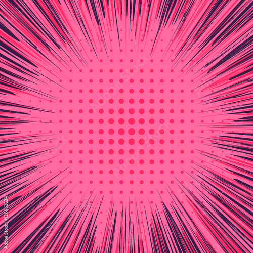 Abstract Creative concept vector comics pop art style blank layout template with clouds beams and isolated dots pattern on background. For Web and Mobile Applications, illustration template design