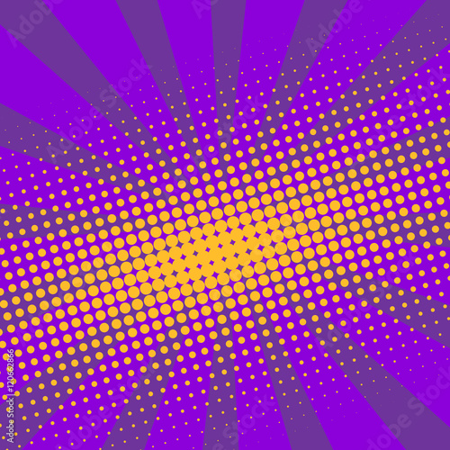 Abstract Creative concept vector comics pop art style blank layout template with clouds beams and isolated dots pattern on background. For Web and Mobile Applications, illustration template design