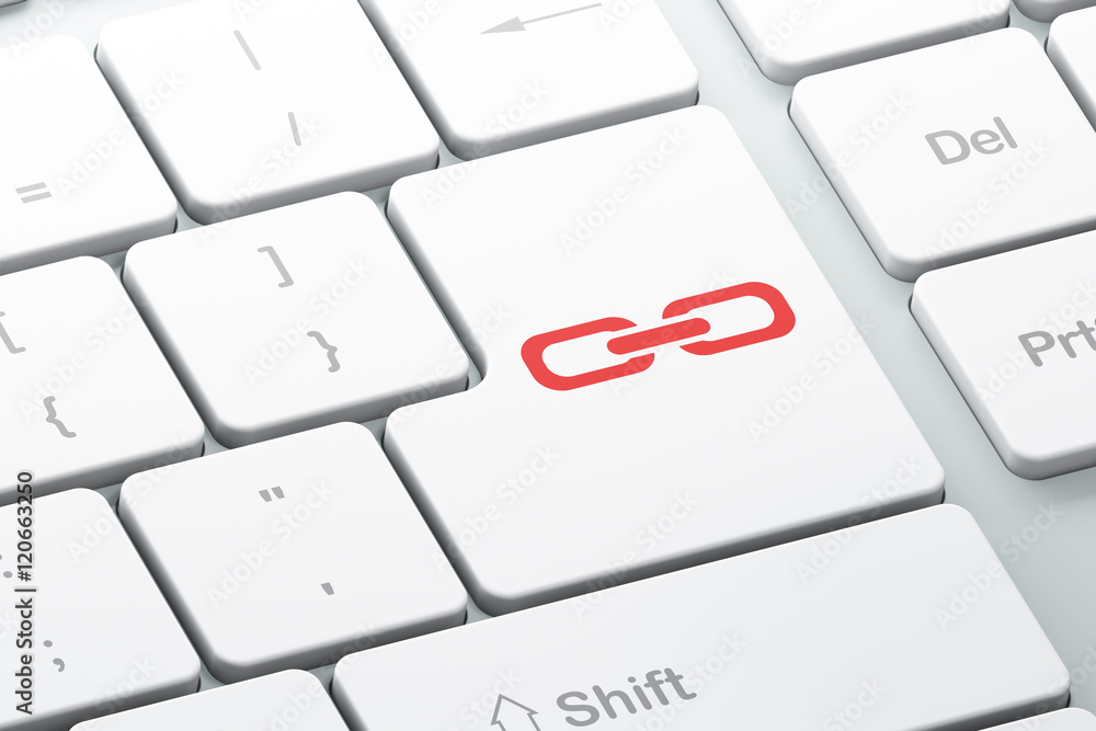 Web design concept: Link on computer keyboard background Web design concept: Link on computer keyboard background