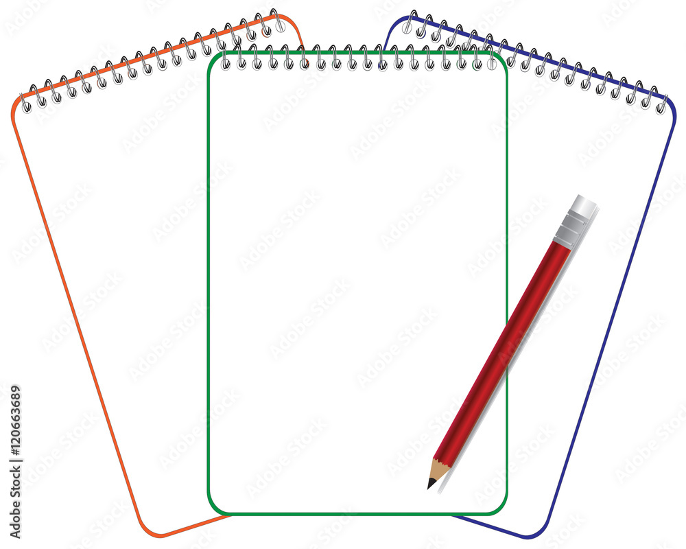 Notebook Page with Pencil Vector Notebook Page with Pencil Vector