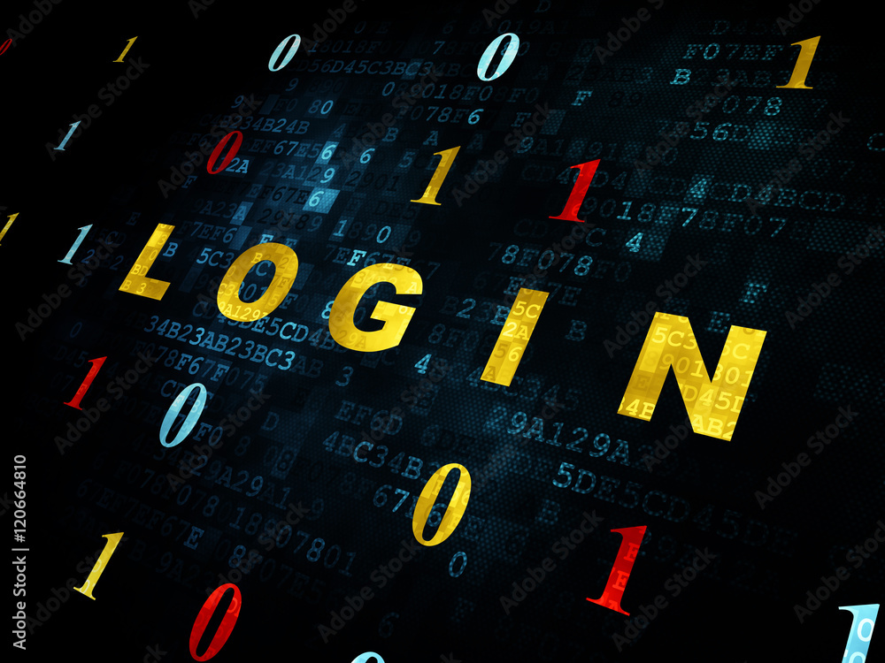 Safety concept: Login on Digital background Safety concept: Login on Digital background