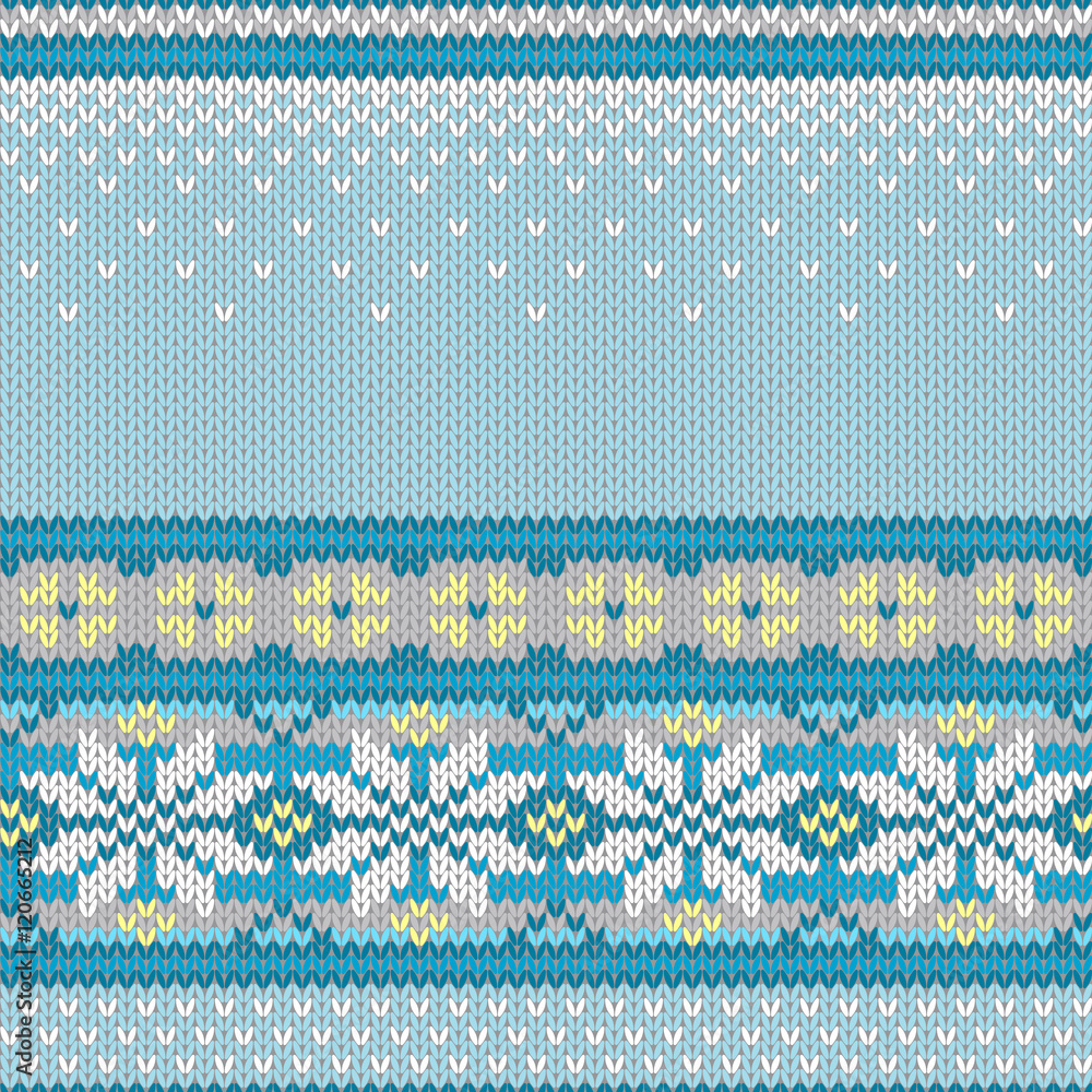Vector seamless knitted pattern with snowflakes Stock-Vektorgrafik