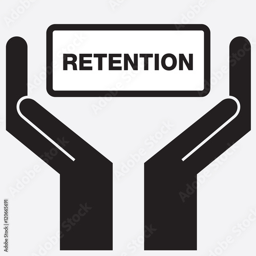 Hand showing retention sign icon. Vector illustration.