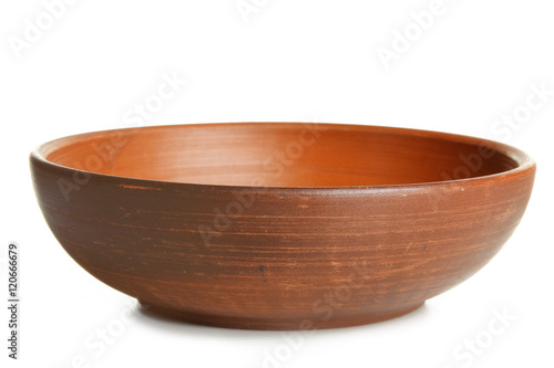 Pottery plate isolated on a white background