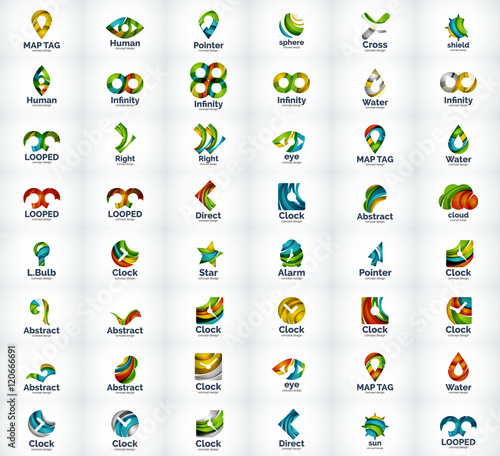 Logo set, abstract business icons