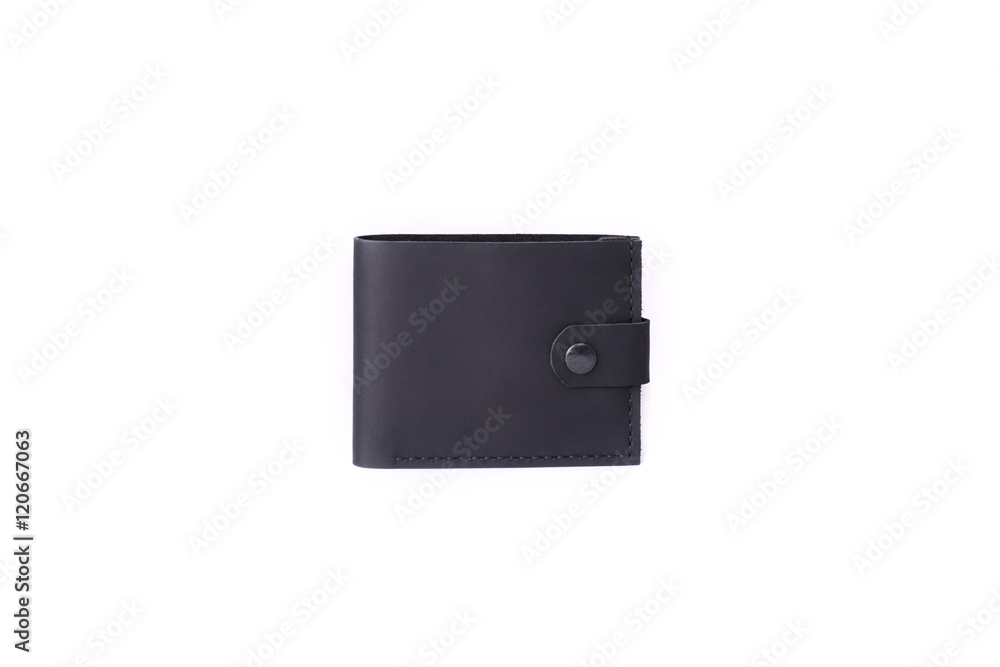 Leather wallet on a white background, isolated Leather wallet on a white background, isolated