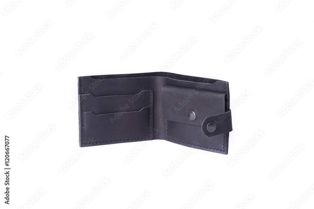 Leather wallet on a white background, isolated Leather wallet on a white background, isolated