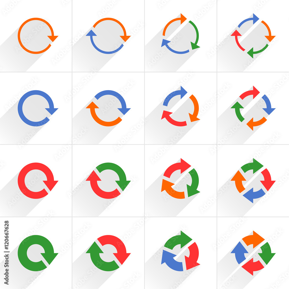 Color arrow icon refresh, rotation, repeat sign Color arrow icon refresh, rotation, repeat sign