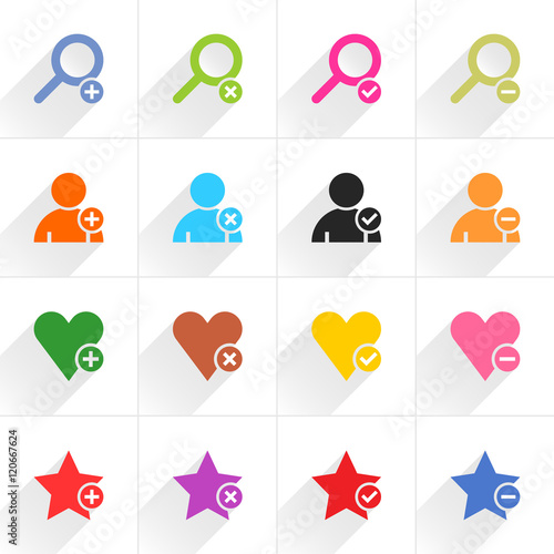Color additional sign flat icon