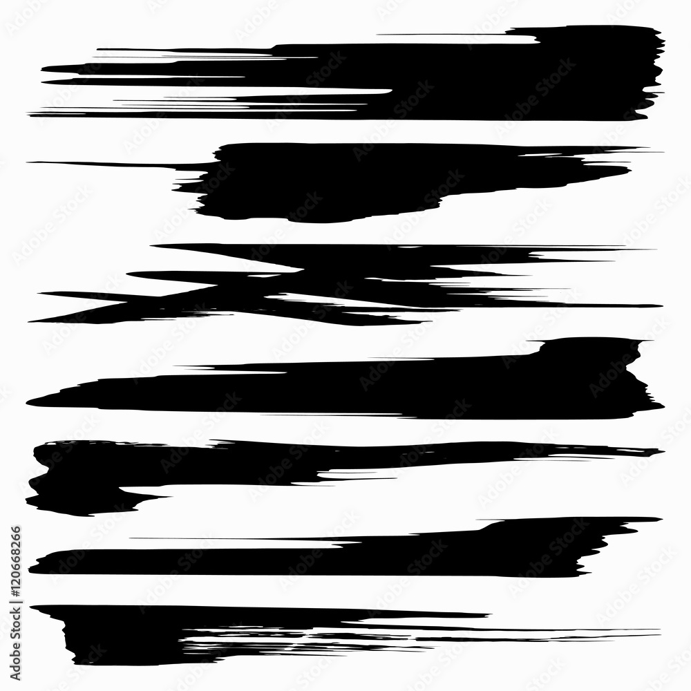 Black ink vector brush strokes Black ink vector brush strokes