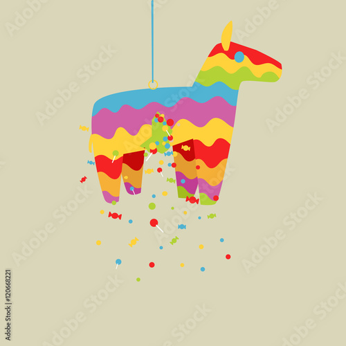 Cartoon colorful pinata horse vector illustration