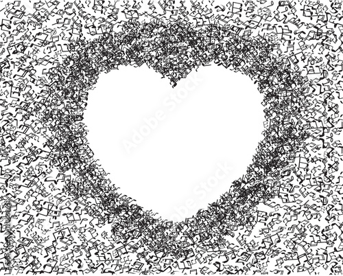 Heart collected from musical notes