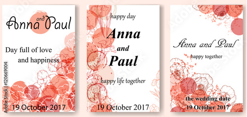 Set of flower wedding ornament concept.