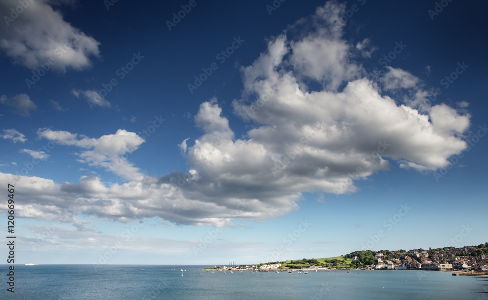 seascape of swanage bay
