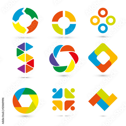 Infographic set vector illustration. Eps 10 vector file. Business concept with 9 options on white background.Template for brochure, business, web design, for diagram, logotype, presentation and chart.