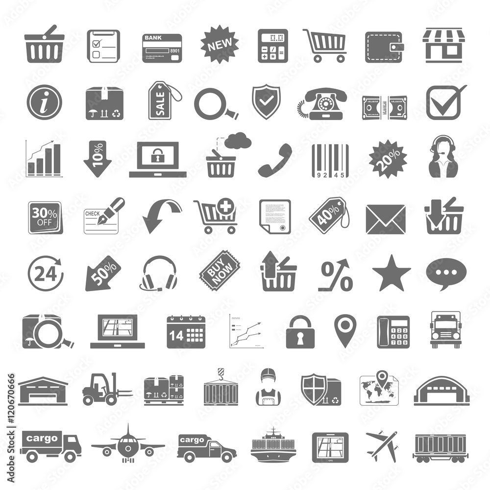 Black Icons - Shopping Delivery Logistics