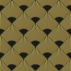 Papier peint photo Art deco patrons Motif art déco lignes dorées  © nataliya_ua