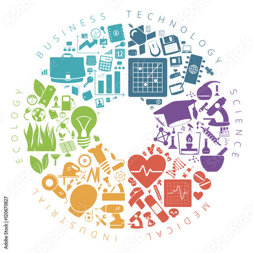 Business, technology and science icons infographics