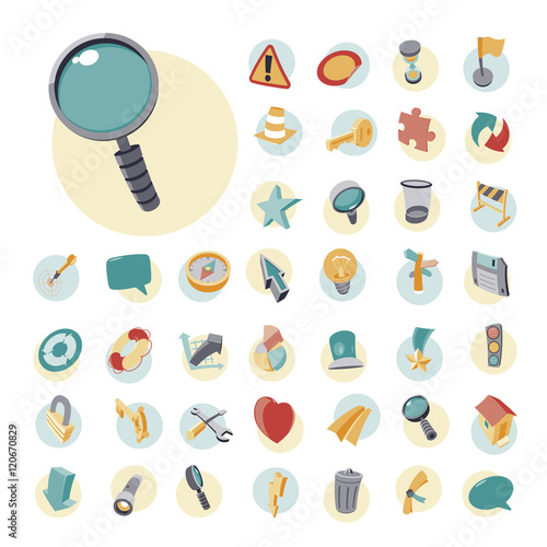 Vintage icons set for user interface