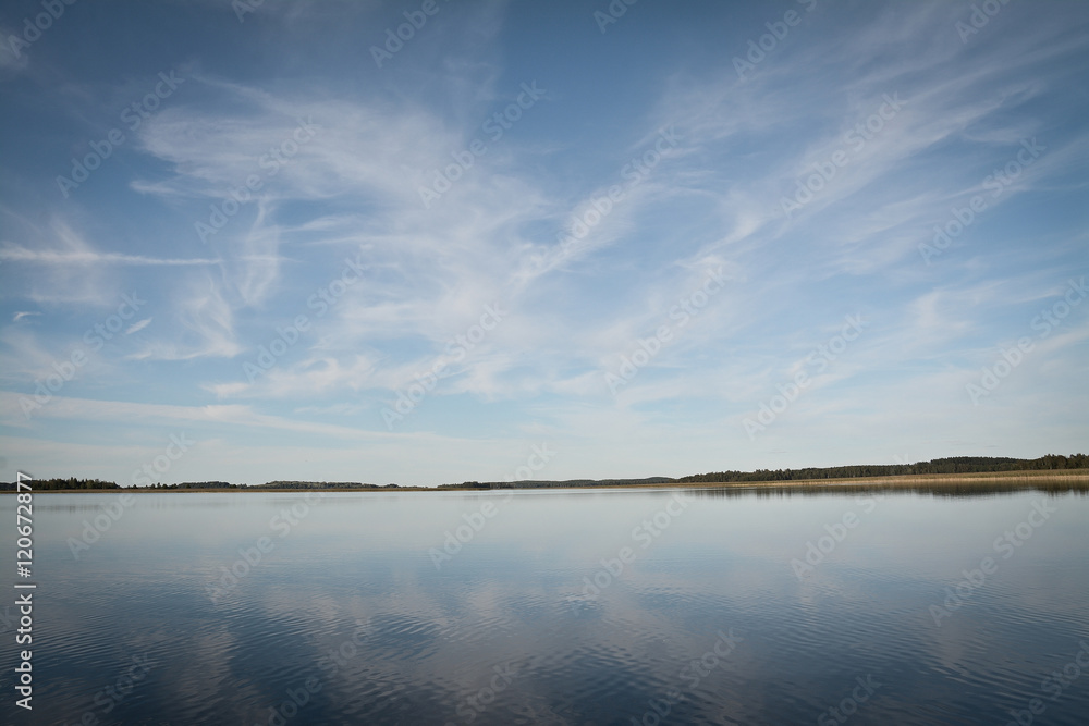 lake with blue sky in Braslav
