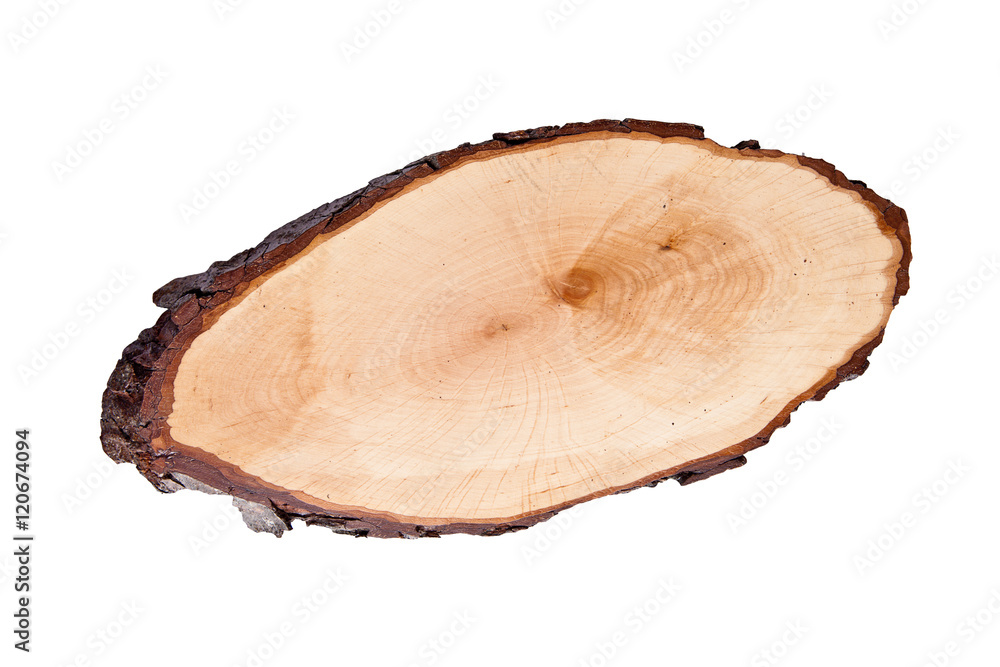 Wooden round cutting board isolated on a white background Wooden round cutting board isolated on a white background