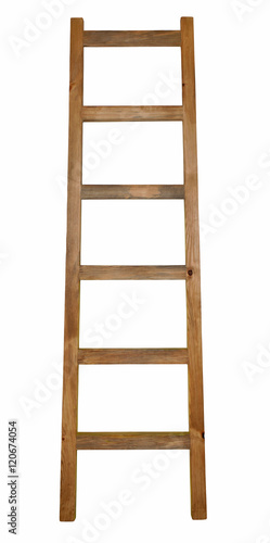 wooden ladder isolated on white
