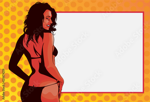 Woman bikini sexy pose vector image