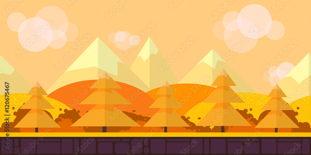 Game Seamless background flat Style 2d  application. Vector Illustration