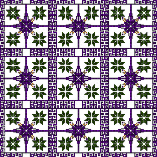 ethnic pattern in the form of a mosaic pixel. scheme for embroidery. boho style