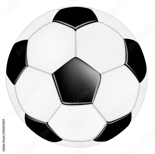 classic black white leather vector soccer ball / Fußball schwarz weiß vektor klassisch retro