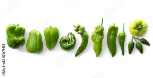 Fresh peppers on white background photo