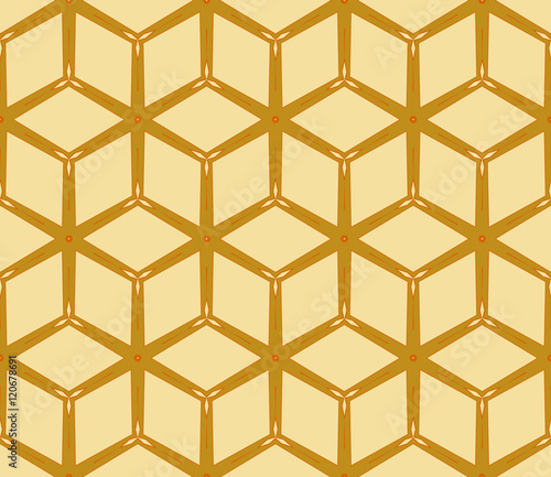 vector illustration with with illusion cube. Golden color