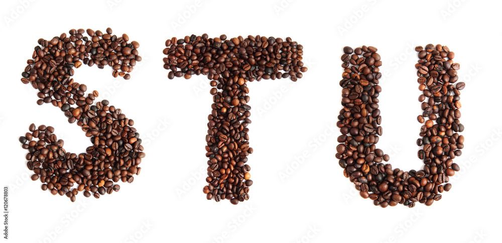alphabet from coffee beans alphabet from coffee beans