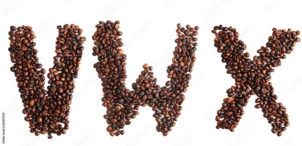 alphabet from coffee beans alphabet from coffee beans