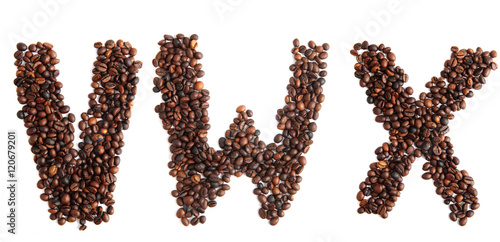 alphabet from coffee beans