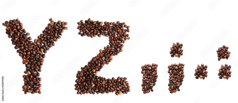 alphabet from coffee beans alphabet from coffee beans