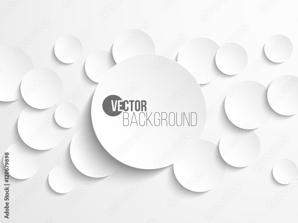 Paper circle banner with drop shadows - obrazy, fototapety, plakaty 