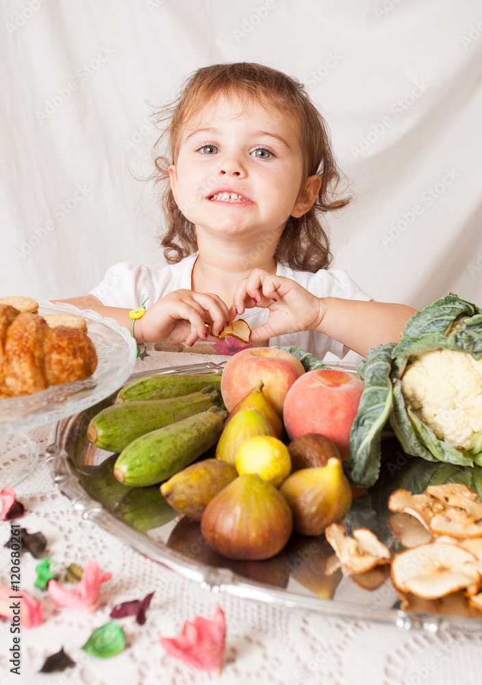 Healthy food for children,little girl eats. Healthy food for children,little girl eats.