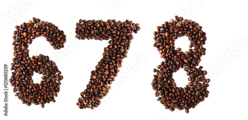 numbers from coffee beans