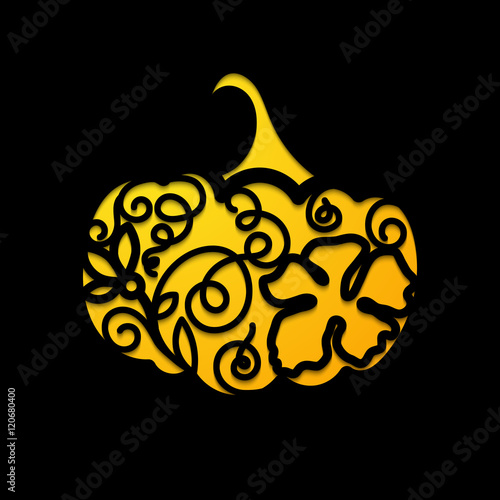 Laser cutting template pumpkin for Halloween.