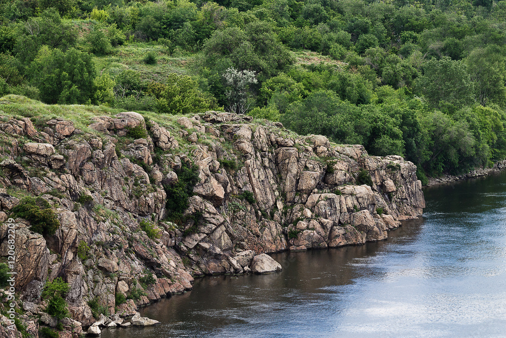 bank of the Dnieper steep rocky slope