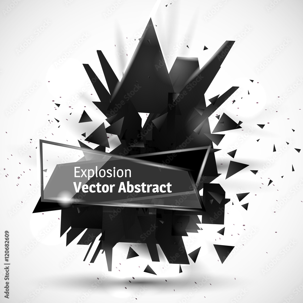 Object Explosion Puppet Vector illustration, abstract object, explosion substance matter ...