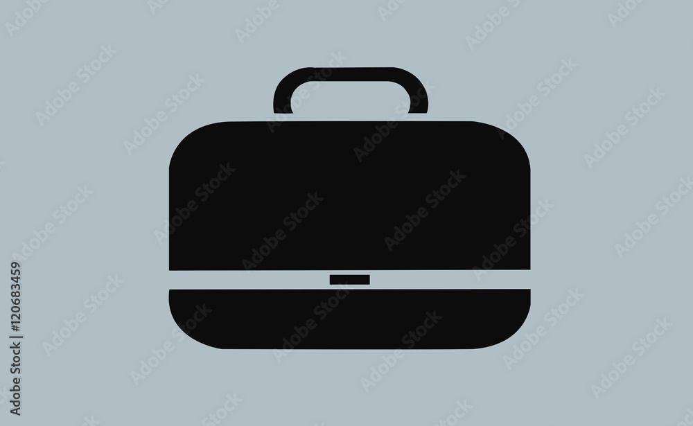 Vector black case symbol on flat background Vector black case symbol on flat background