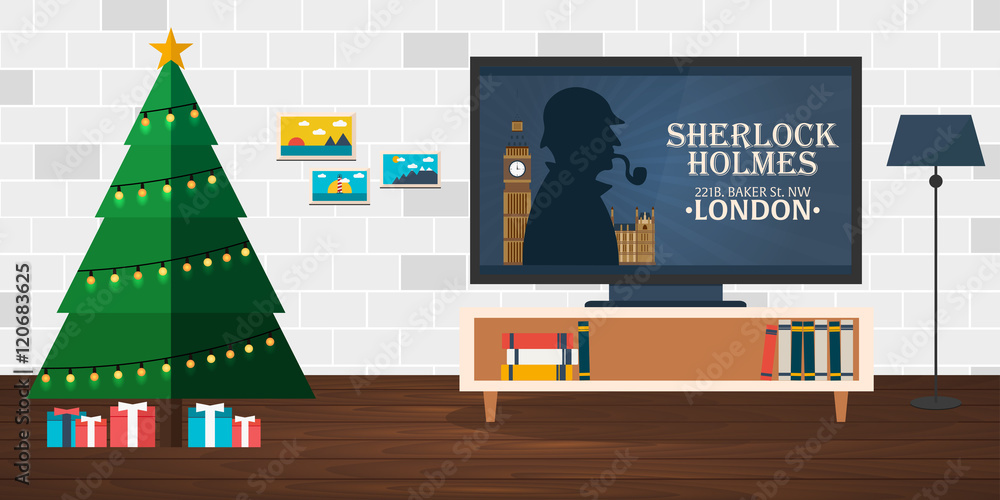 Merry Christmas and Happy New Year. Sherlock Holmes on TV