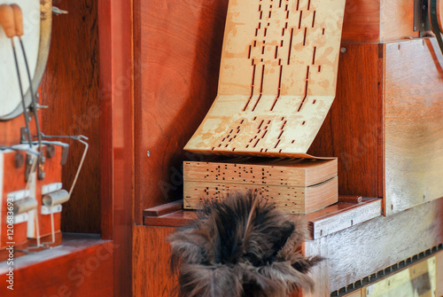 Canvas-taulu Fragment of street Barrel music organ