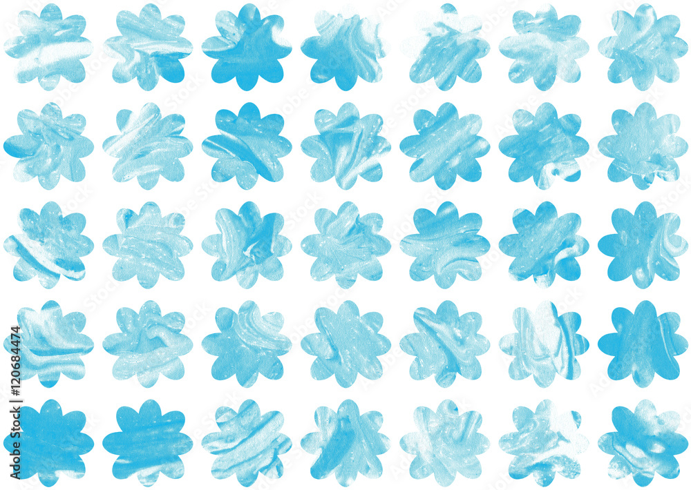 Watercolor blue marble flowers. Watercolor blue marble flowers.