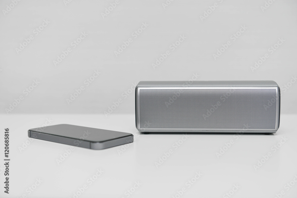 Mobile phone connected with the Mobile speaker Mobile phone connected with the Mobile speaker