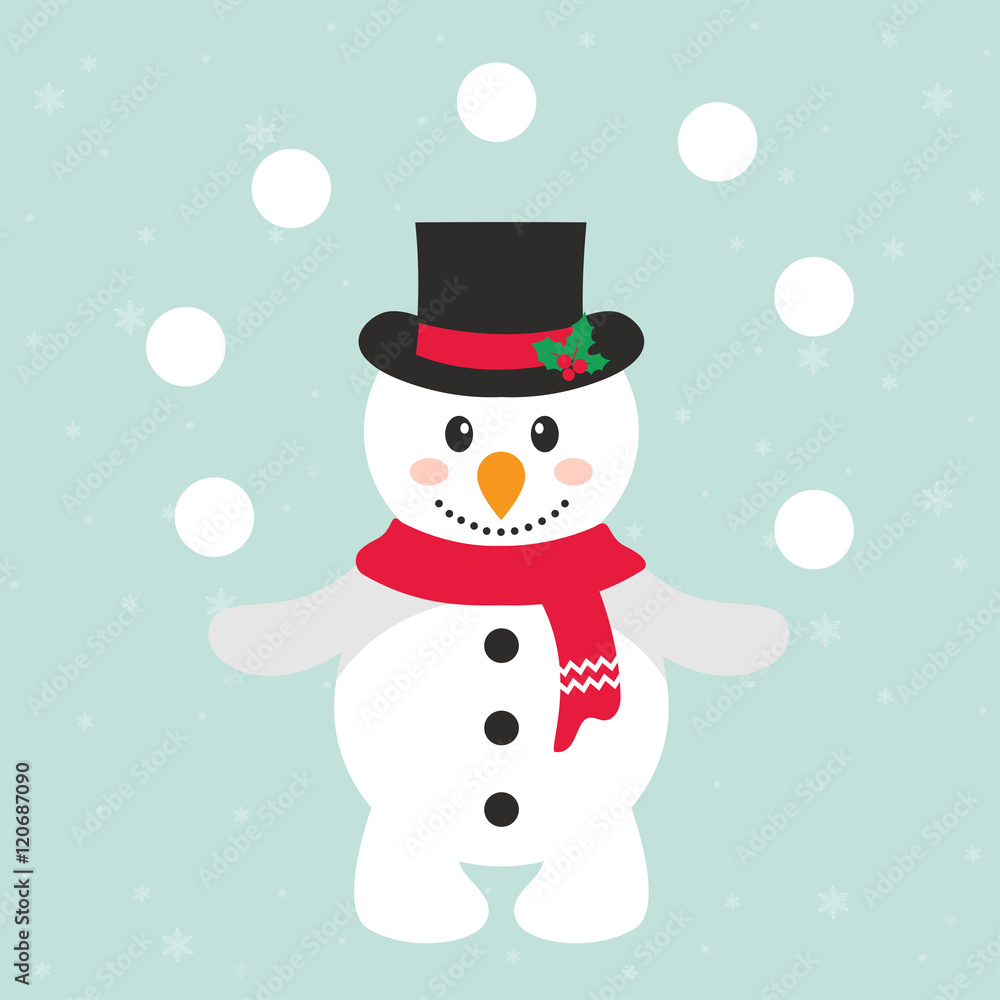 cartoon snowman with snowball cartoon snowman with snowball