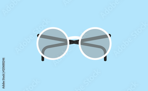Vector eyeglasses symbol on flat background