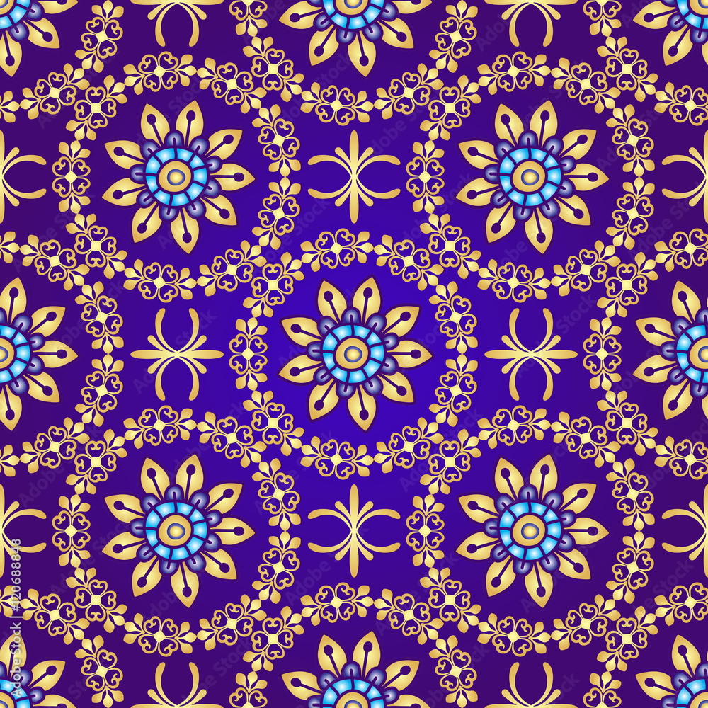 Floral violet seamless pattern